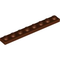 Lego Plate 1 x 8 / Reddish Brown