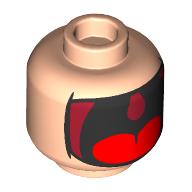 Lego Minifig Head Viktor Krum, Eyebrows with Stubbled Moustache, Goatee, and Smile / Large Mouth with Tongue and Uvula Print / Light Nougat