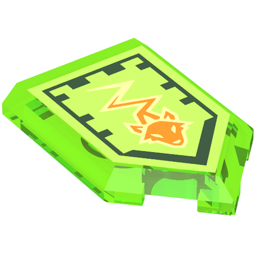 Lego Tile Special 2 x 3 Pentagonal with Nexo Power Shield Print - Swift Sting