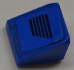 Lego Slope 30 1 x 1 x 2/3 with Black Vent Grille Pattern Model Left (Sticker) - Set 8125 / Blue