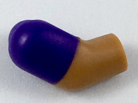 Lego Arm, Right with Molded Dark Purple Short Sleeve  Pattern / Medium Nougat