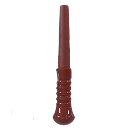 Lego Equipment Wand, Wide End, Round Grooves / Reddish Brown