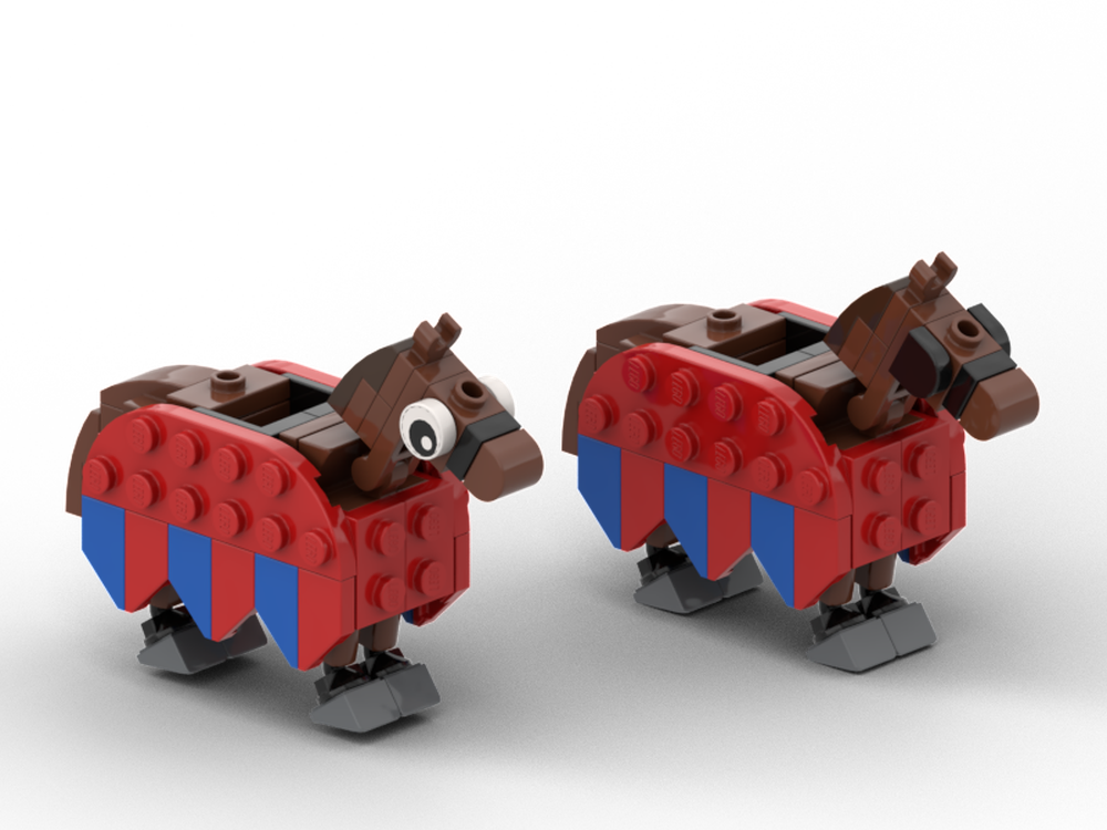 Lego Brick built horse, modification from LEGO set 31168