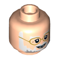 Lego Minifig Head John Hammond, Smile, Missing Tooth / Light Nougat