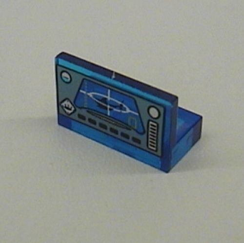 Lego Panel 1 x 2 x 1 with Ogel Control Panel Print / Trans-Dark Blue