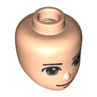 Lego Minidoll Head Dark Tan / Brown Eyes / Light Nougat