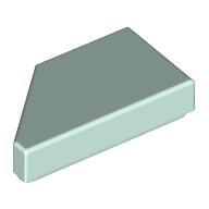 Lego Tile 1 x 2 with Stud Notch Right / Light Aqua