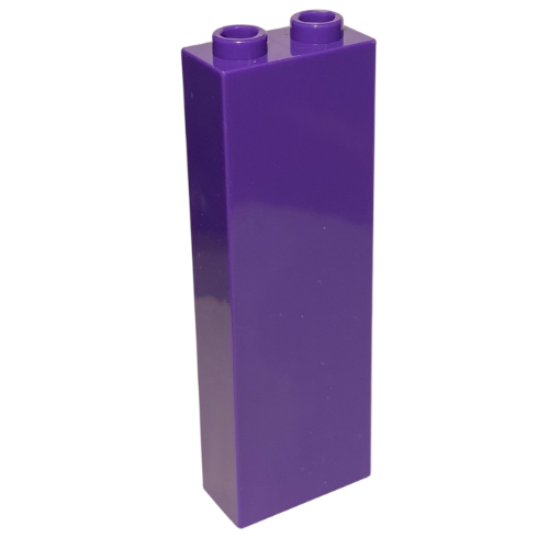 Lego Brick 1 x 2 x 5 with Blocked Open Studs and Bottom Stud Holder with Asymmetric Ridges / Dark Purple
