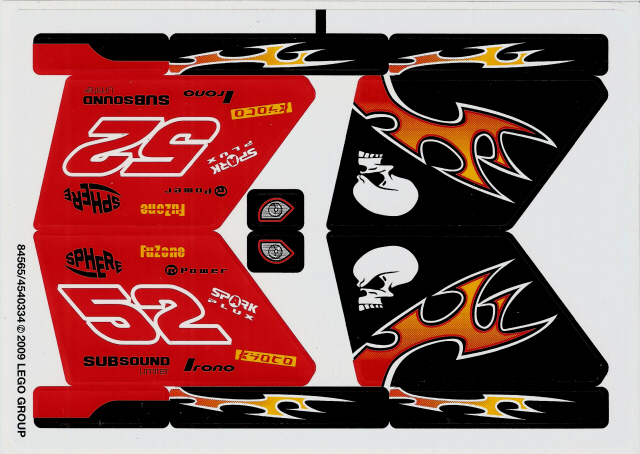Lego Sticker Sheet for Set 8167-1