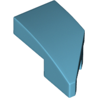 Lego Brick Wedged, Curved 2 x 1 with Stud Notch Left / Medium Azure