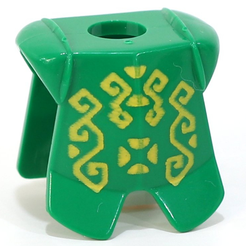Lego Minifig Neckwear Armor Breastplate with Leg Protection, Rascus Geometric Print / Green