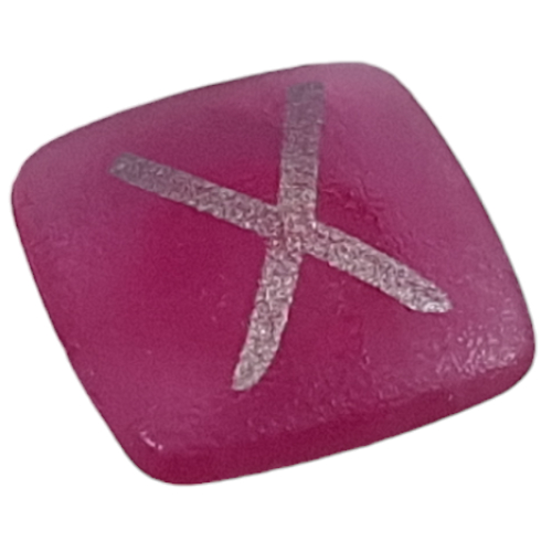 Lego Clikits Icon, Square 2 x 2 Small with Pin and Silver 'X' Print