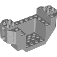 Lego Wedge Brick Special 4 x 10 x 4 with 3 x 4 Recessed and Pin Holes- Plane Bottom / Light Bluish Gray