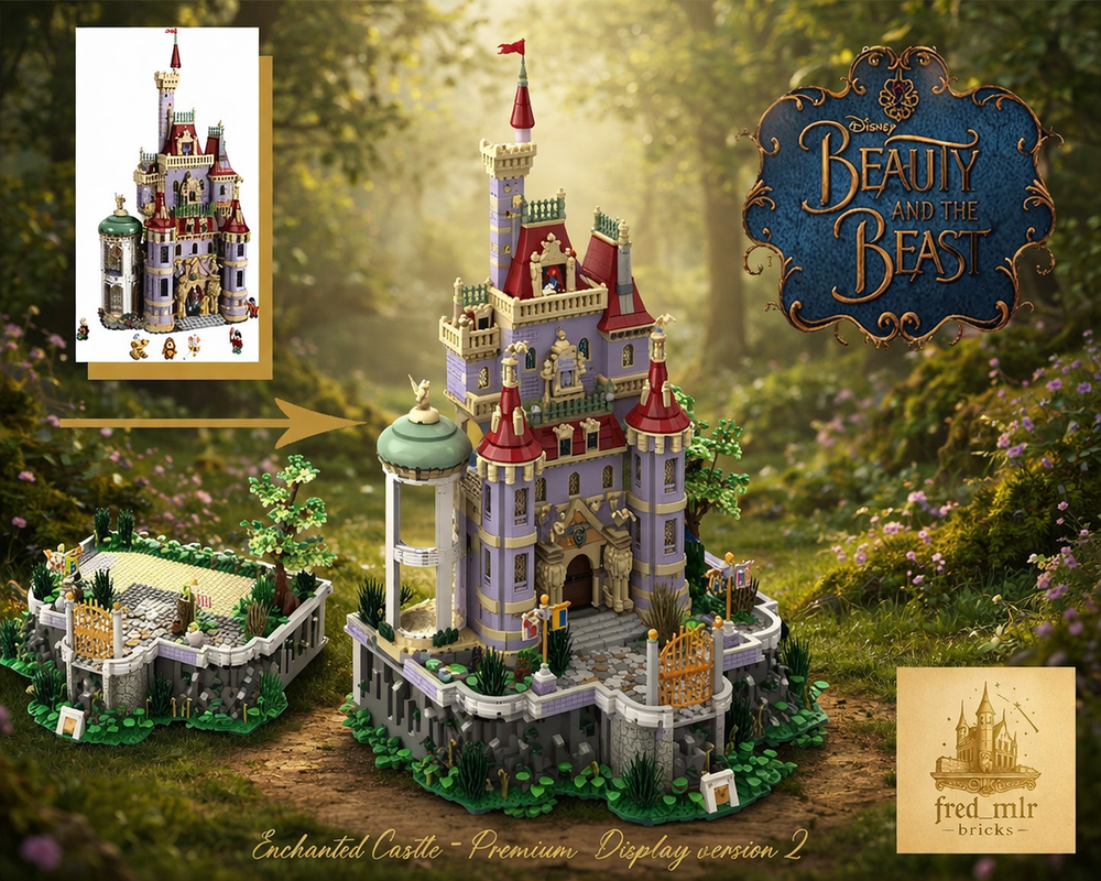 Lego 🧱 Belle's Castle display – Premium LEGO MOC version 2 (1151 pcs)