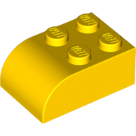 Lego Brick Curved 2 x 3 / Yellow
