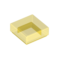 Lego Tile 1 x 1 with Groove / Trans-Yellow