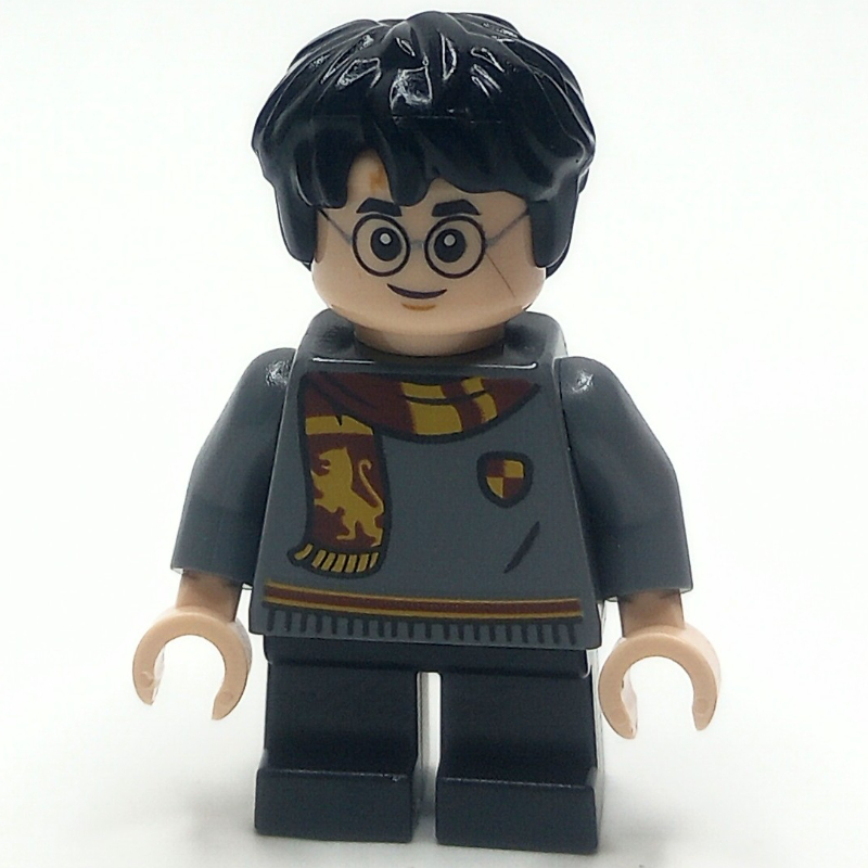 Lego Harry Potter, Short Legs, Dark Bluish Grey Sweater, Scarf