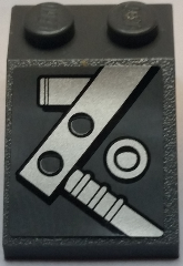 Lego Slope 33 3 x 2 with Beams and Bolts Pattern Model Left Side (Sticker) - Set 7961 / Dark Bluish Gray