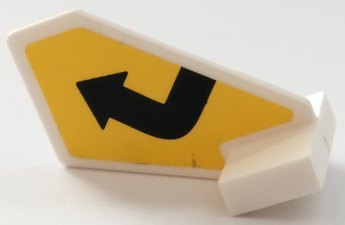 Lego Tail Shuttle, Small with Black Bent Arrow on Yellow Background Pattern (Sticker) - Set 79122