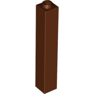 Lego Brick 1 x 1 x 5 with Solid Stud / Reddish Brown