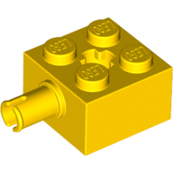 Lego Brick Special 2 x 2 with Pin and Axle Hole / Yellow