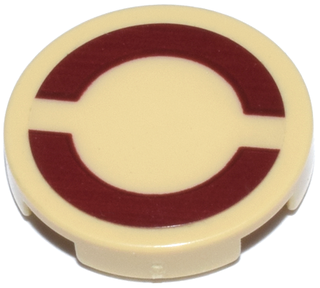 Lego Tile, Round 2 x 2 with Dark Red SW Small Semicircles on Transparent Background Pattern (Sticker) - Set 8088