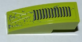 Lego Slope, Curved 3 x 1 with Grille, Splatters and Scratches Pattern (Sticker) - Set 8708