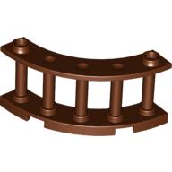 Lego Fence Spindled 4 x 4 x 2 Quarter Round with 2 Studs / Reddish Brown
