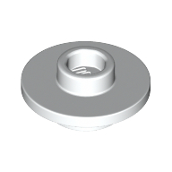 Lego Equipment Cup / Teacup Saucer with Recessed Stud on Top [PLAIN] / White