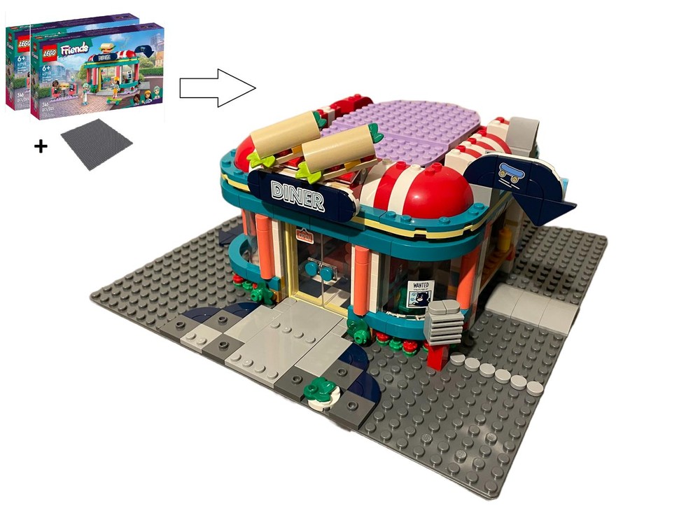 Lego Drive-Through Diner Modular Alternate build of 2x41728