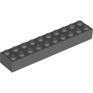 Lego Brick 2 x 10 / Dark Bluish Gray