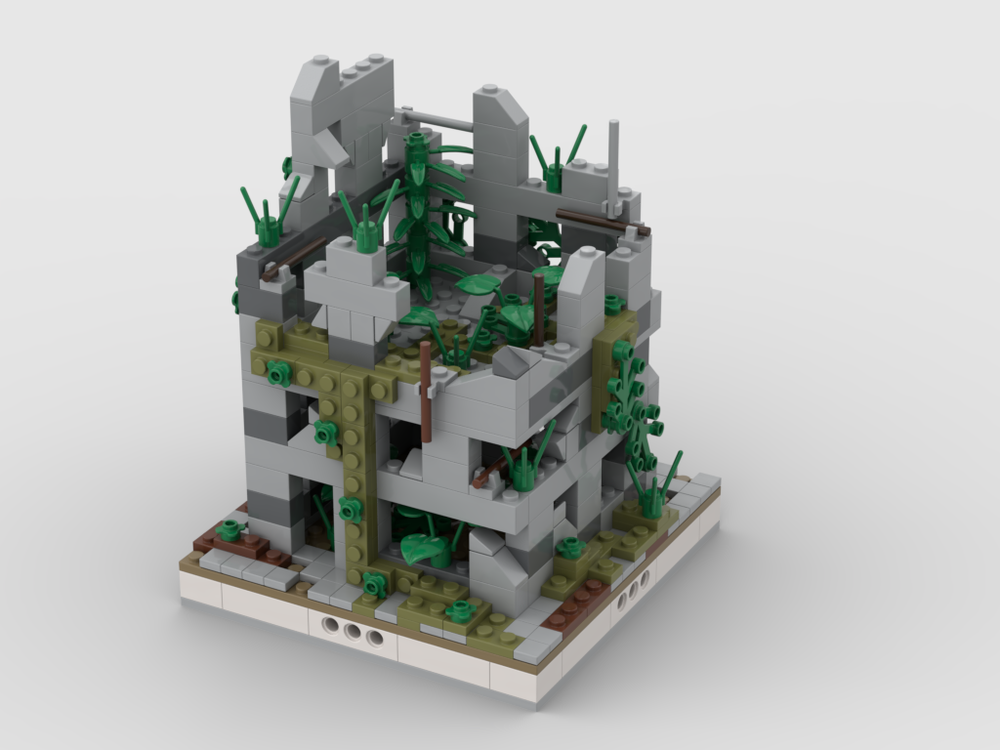 Lego Ruined House #3 for a Modular Ruined City