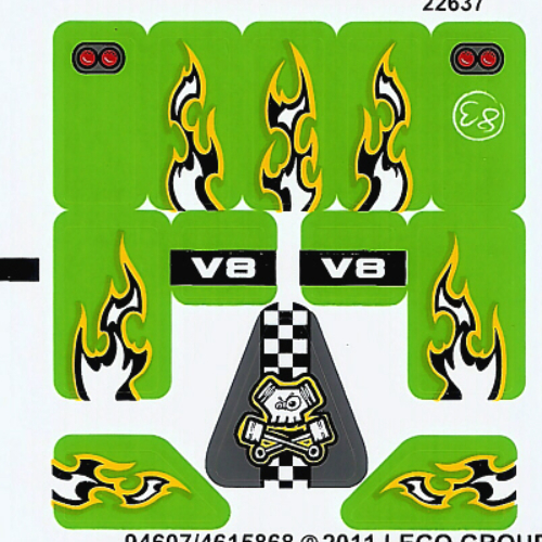 Lego Sticker Sheet for Set 8302-1 / [No Color/Any Color]