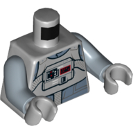 Lego Torso Flight Suit with Chest Panel and Tubes Print, Sand Blue Arms, Light Bluish Gray Hands / Light Bluish Gray