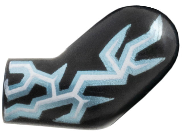 Lego Arm, Left with Metallic Light Blue and White Electricity Pattern