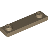 Lego Plate Special 1 x 4 with 2 Studs with Groove [New Underside] / Dark Tan