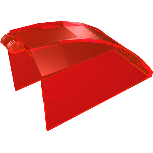 Lego Windscreen 8 x 4 x 5 Curved with 2 Fingers / Trans-Red