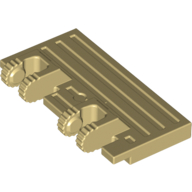 Lego Hinge Train Gate 2 x 4 Locking Dual 2 Fingers with Rear Reinforcements, 9 Teeth / Tan