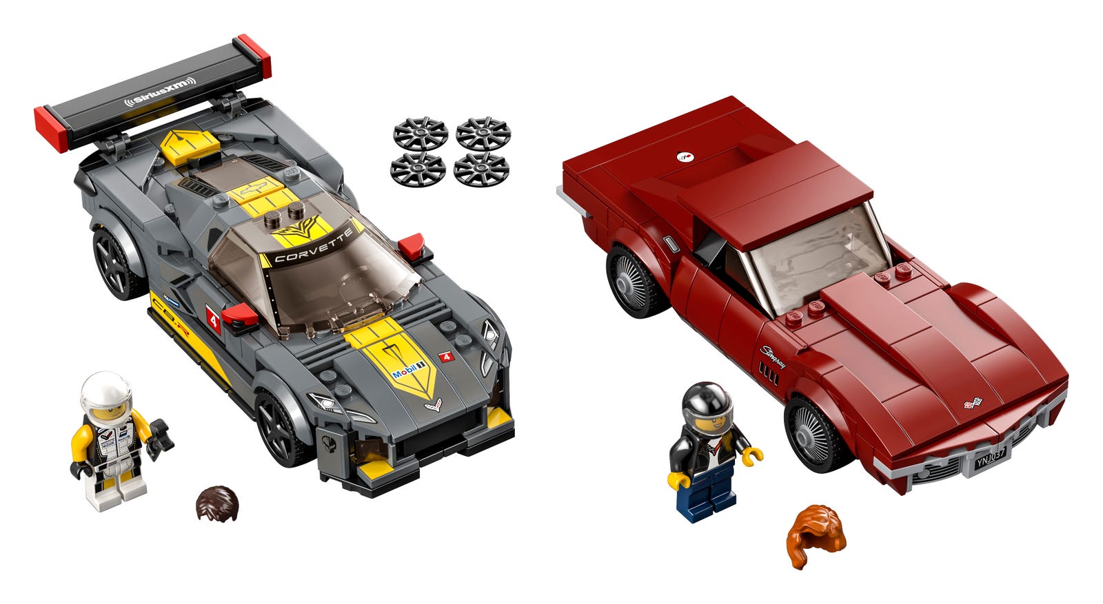 Lego Chevrolet Corvette C8.R Race Car and 1969 Chevrolet Corvette