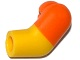 Lego Arm, Left with Molded Orange Short Sleeve  Pattern / Yellow