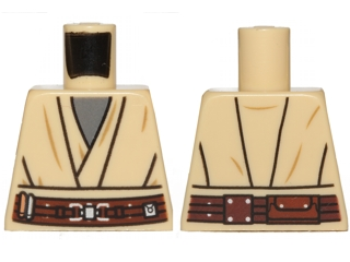 Lego Torso SW Layered Shirt, Dark Bluish Gray Undershirt, Reddish Brown Belt Pattern / Tan