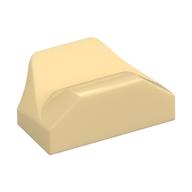 Lego Brick Wedged, Curved 1 x 2 x 2/3 No Studs, Wing End / Tan