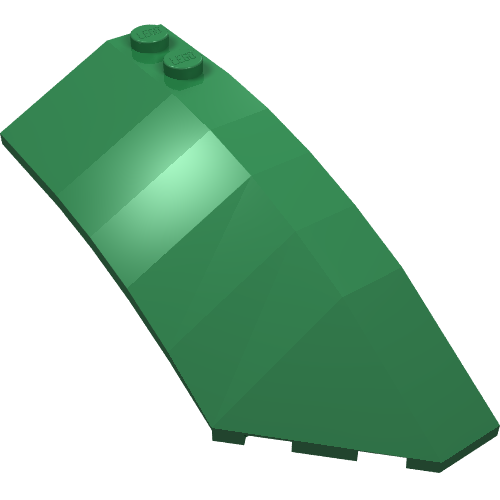Lego Brick Wedged, Curved 8 x 3 x 2 Open Right / Green
