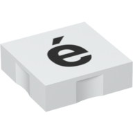 Lego Duplo Tile 2 x 2 with Lowercase 'é' Print / White