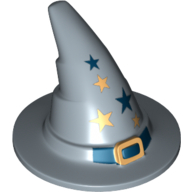 Lego Hat, Wizard, Gold Buckle and Stars Print / Sand Blue