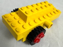 Lego Windup Motor 1980s with 2 Black Tire 24mm D. x 8mm Offset Tread - Interior Ridges (bb0046 / 3483)