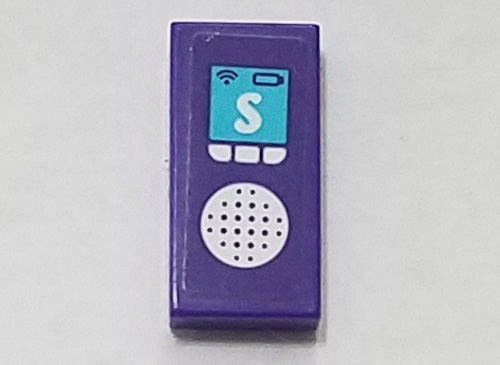 Lego Tile 1 x 2 with Speaker Grille, Buttons and 'S' Pattern (Sticker) - Set 41325