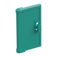 Lego Door for Window Frame 1 x 4 x 3, Semicircular Handle Holes on Back / Dark Turquoise