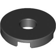 Lego Tile Round 2 x 2 with Hole / Black