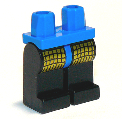 Lego Hips and Black Legs with Castle Ninja Leg Armor Pattern / Blue